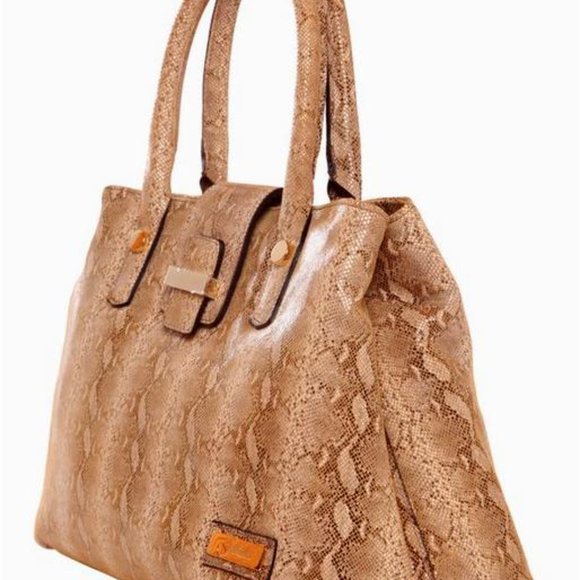 Bijoux Python Print Italian Leather Office Handbag - Picture 3 of 4